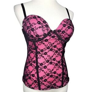 Morbid Threads Vintage 90's Y2K Lace Bustier Corset Tank Mall Goth Hot Topic 32B